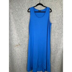 J. Jill Wearever Dress Womens Extra Large Midi Cobalt Blue Sleeveless Pullover